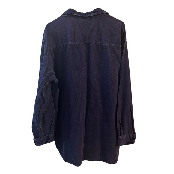 Vintage Disney Corduroy Button Up Shirt Embroidered Mickey Minnie Mouse Navy XL - Picture 2 of 11